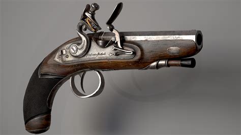 #绘画参考# 17世纪老式手枪燧发枪