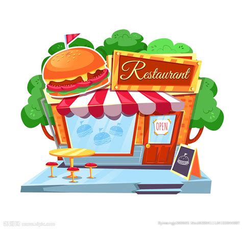 卡通汉堡包快餐店矢量素材_设计图__广告设计_广告设计_设计图库_昵图网nipic.com
