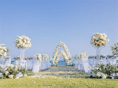 【策划全包】三亚海边草坪婚礼布置+晚宴+四大金刚- 的套餐【婚礼纪】