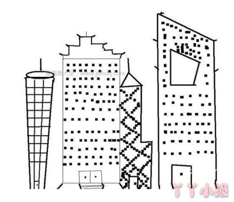 高楼大厦素描怎么画简单漂亮_高楼简笔画图片 - 巧巧简笔画