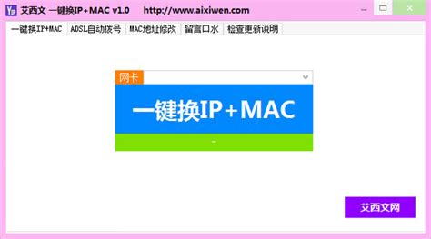 艾西文一键换IP+MAC 1.0 中文绿色版 下载 - 系统之家