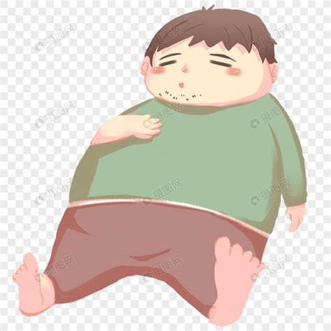 卡通手绘胖子肥胖超重免抠PNG图片素材下载_素材PNG_熊猫办公
