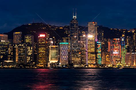 夜幕下的香港高清图片下载-正版图片500082829-摄图网