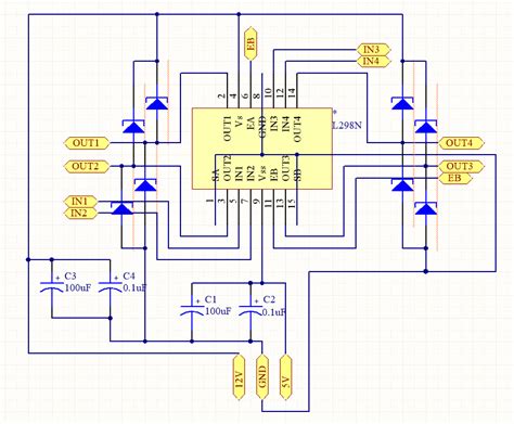 LN298N电机驱动模块原理图及pcb文件+原理图 - Altium Designer