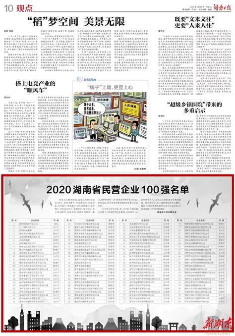 2020湖南省民营企业百强榜发布-经济-长沙晚报网