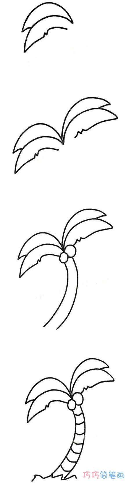幼儿简笔画椰子树的画法步骤图简单 - 巧巧简笔画