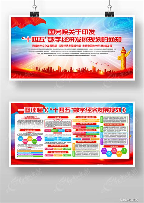 十四五数字经济发展规划宣传挂画展板设计图片下载_红动中国