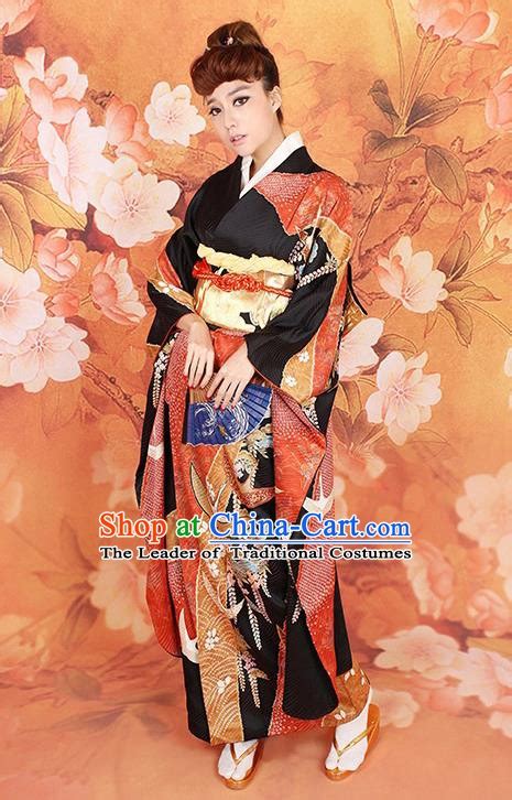 Traditional Asian Japan Wedding Costume Japanese Apparel Red Yukata ...