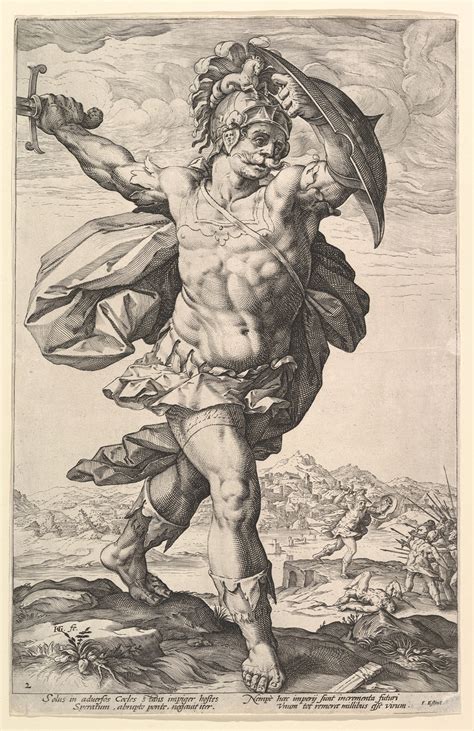 Hendrick Goltzius | Horatius Cocles, from the series The Roman Heroes ...