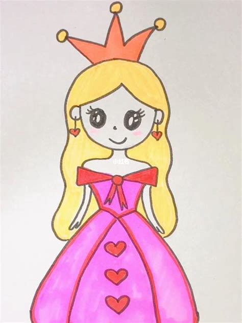 迪士尼公主裙简笔画 迪士尼贝儿 迪士尼贝儿公主裙9