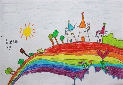 简单又可爱儿童画图片 小彩虹的画法💛巧艺网