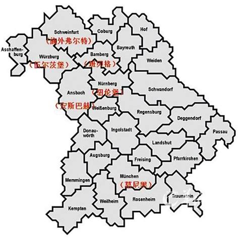 德国巴伐利亚州地图,巴伐利亚州,德所有城市(第10页)_大山谷图库