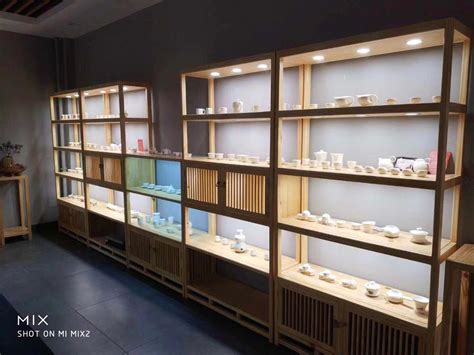 新中式实木隔断博古架禅意置物茶叶展示柜现代简约办公室书架组合-美间设计