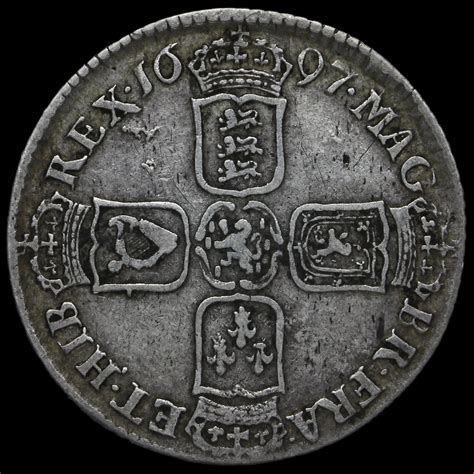 1697 William III Silver Shilling Coin | Chards