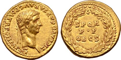 Aureus - Claudius (S P Q R PP OB CS) - Roman Empire – Numista