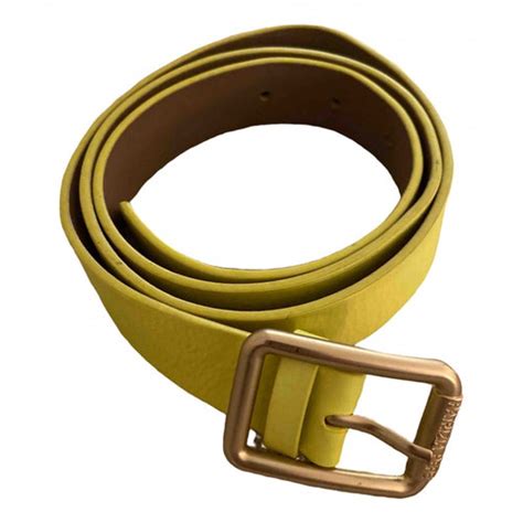 Pre-Owned Patrizia Pepe Yellow Leather Belt | ModeSens