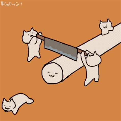 动漫小猫动态图片,一排小猫点头的动图,卡通猫gif动态图片_大山谷图库