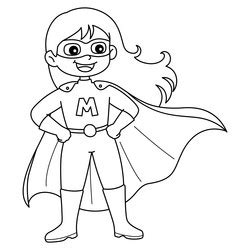 Mothers day supermom coloring page Royalty Free Vector Image