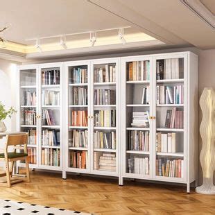 实木书柜现代简约防尘简易书架落地展示柜学生家用书橱客厅置物架-阿里巴巴