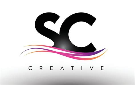 Icono de diseño de letra del logotipo de SC. letras sc con coloridas ...
