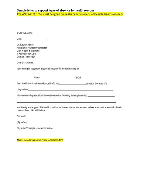 45 Free Leave of Absence Letters and Forms - Template Lab