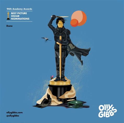 知名艺术家Olly Gibbs为今年第94届奥斯卡10部入围最佳影片设计的小金人海报大赏！-其它图片、漫威图片-漫威电影