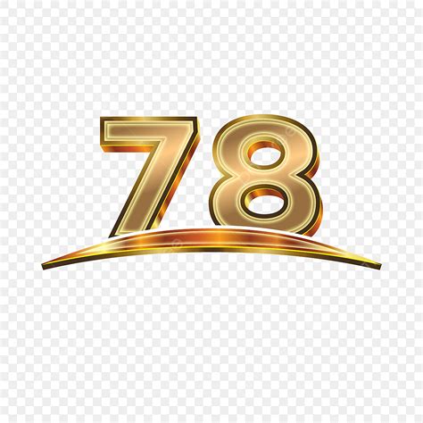3d Golden Number Vector Art PNG, 3d Golden Numbers 78 With Swoosh On ...