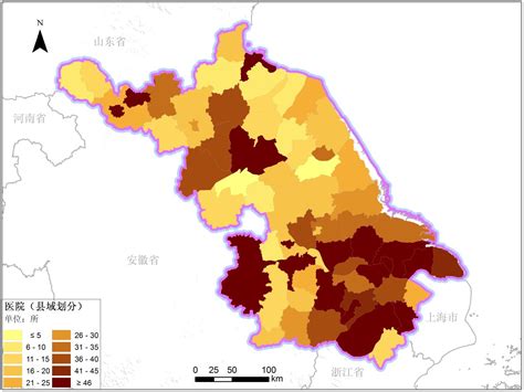 江苏省县级医院分布产品-社会经济类数据产品-地理国情监测云平台