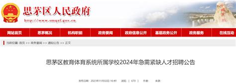 2024年云南普洱思茅区教育体育系统所属学校招聘急需紧缺人才公告（82名）