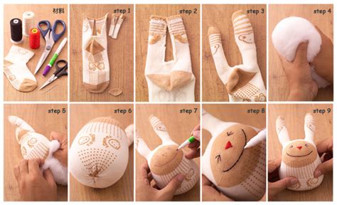 DIY袜子娃娃的方法，袜子动物彩条鱼做法图解 - 废旧物品手工制作 - 51费宝网