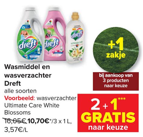 Wasmiddel en wasverzachter Dreft promotie bij Carrefour