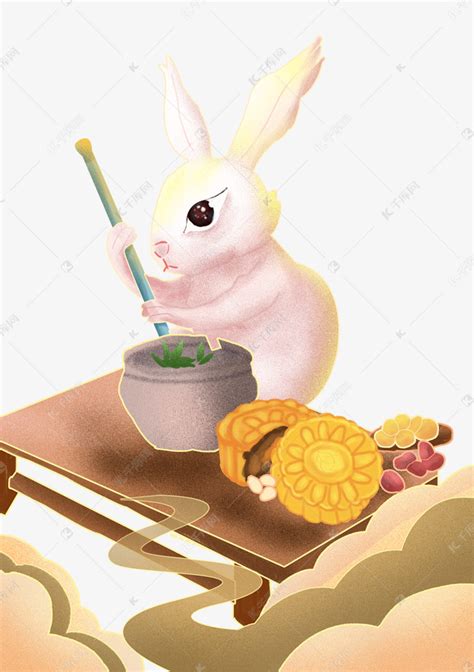 中秋节手绘兔子月饼柚子设计图__其他_广告设计_设计图库_昵图网nipic.com
