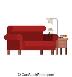 Table and lamp vector. | CanStock