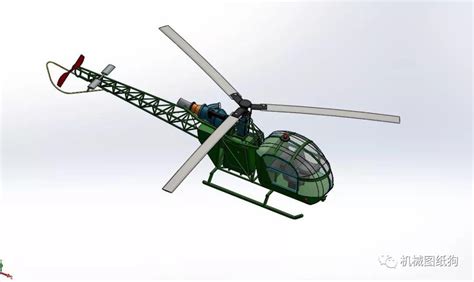 MH-6 小鸟式轻型直升机3D模型图纸-CATpart、IGS格式_IGES_模型图纸下载 – 懒石网