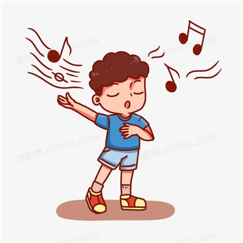 手绘-儿童音乐节元素-唱歌1