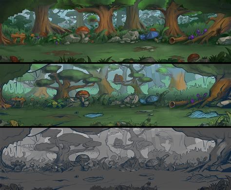 游戏森林场景|插画|创作习作|栗飞雨 - 原创作品 - 站酷 (ZCOOL)