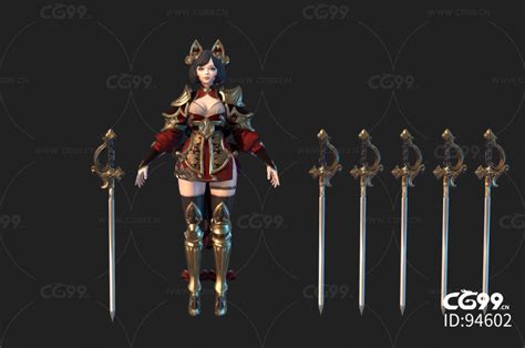 次时代写实 古代女将军 战神 战士 盔甲 国风角色-cg模型免费下载-CG99