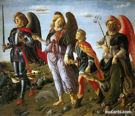 托拜厄斯和三大天使 - Francesco Botticini - 画园网