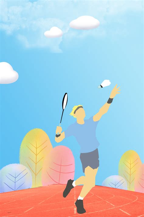 羽毛球卡通背景图片-羽毛球卡通背景素材图片-千库网