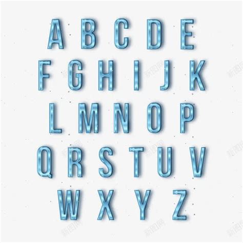 蓝色水晶英文字母设计元素素材免费下载(图片编号:6002269)-六图网