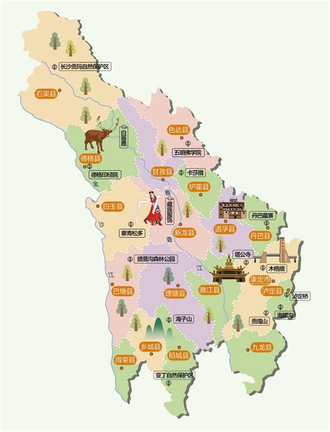 四川景点分布地图图片