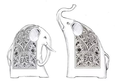 工艺陶瓷动物大象-设计案例_彩虹设计网