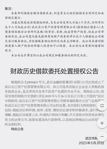 武汉市财政局刊登催收公告，名单涉及统一集团和辖区多家财政局-大河新闻