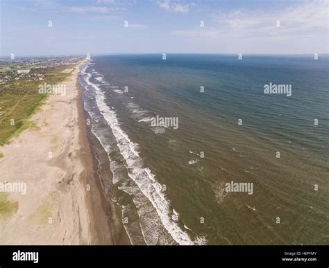 Aerial View of Kido Beach, Kujukuri, Sanbu-gun, Yokoshiba Hikari-machi ...