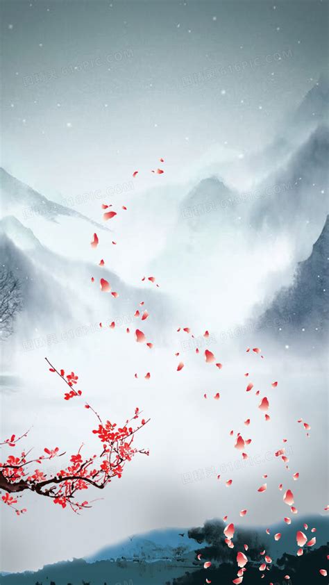 工笔画花朵中国风海报背景图片免费下载-千库网