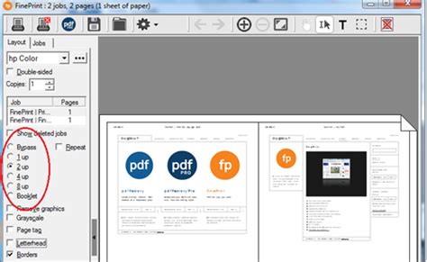 Using multi-up printing | FinePrint