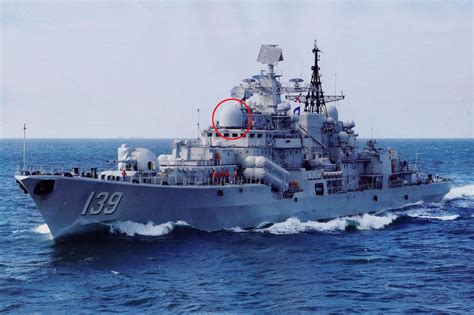 印度“加尔各答”号驱逐舰（舷号D63），顶着小巧的有源相控阵雷达|加尔各答|相控阵|驱逐舰_新浪新闻