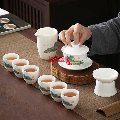 陶客源 羊脂玉茶壶茶具套装 礼品山水陶瓷茶具厂家直供-阿里巴巴