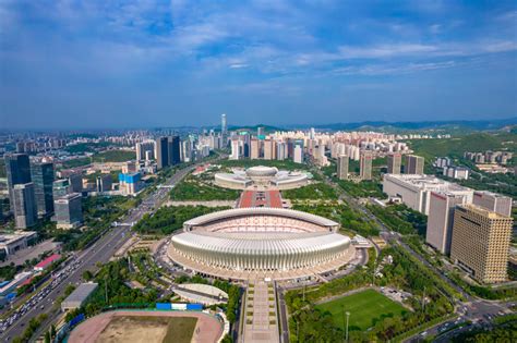 山东济南奥体中心体育馆航拍,都市风光,建筑摄影,摄影素材,汇图网www.huitu.com