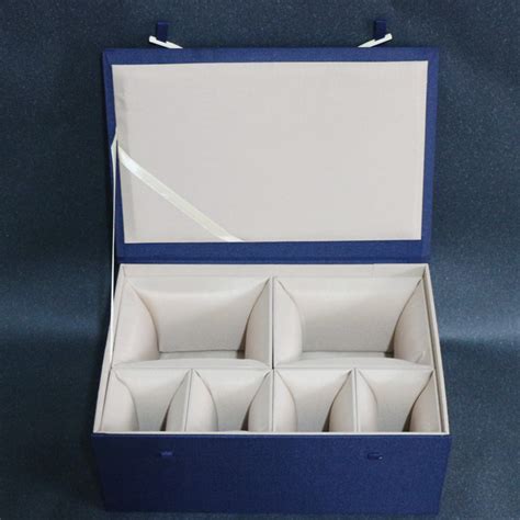 蓝色套装锦盒茶具礼品盒一壶四杯六杯长方形收纳茶壶包装盒可定制-淘宝网